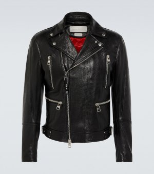 Кожаная байкерская куртка , черный Alexander McQueen