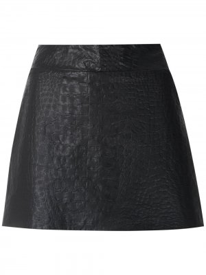 Кожаная юбка-шорты Andrea Bogosian. Цвет: черный