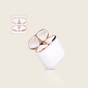 Пылезащитная наклейка для AirPods SHEIN. Цвет: коралловый оранжевый