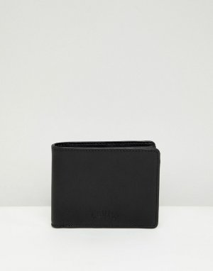 Кожаный бумажник с карманом для монет Levis Levi's. Цвет: черный