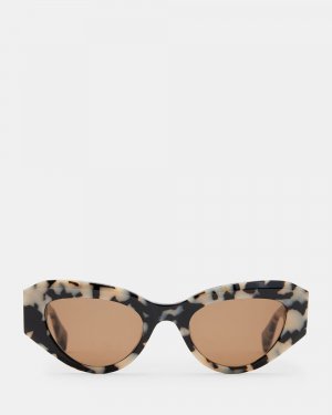 Солнцезащитные очки «кошачий глаз» Calypso со скошенной кромкой , снежный барс AllSaints