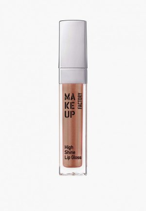 Блеск для губ Make Up Factory с эффектом влажных High Shine Lip Gloss, тон 16 коричневый золотым сиянием. Цвет: коричневый