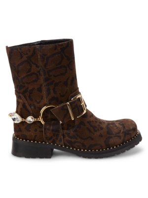 Замшевые байкерские ботинки Blake со змеиным принтом , цвет Leopard Sophia Webster