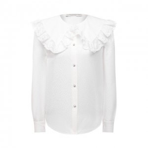 Хлопковая блузка Alessandra Rich. Цвет: белый