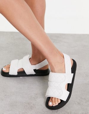 Белые стеганые сандалии с двойным ремешком -Белый Truffle Collection