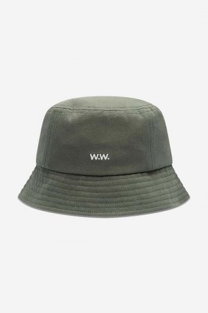 Хлопковая шапка Ossian Bucket Hat 12240817-7083 ЧЕРНЫЙ , зеленый Wood