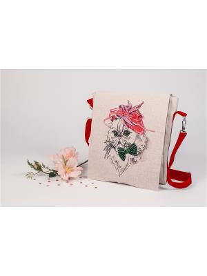 Набор для шитья и вышивания текстильная сумка-планшет Сонечка Матренин Посад. Цвет: серый, бежевый, красный
