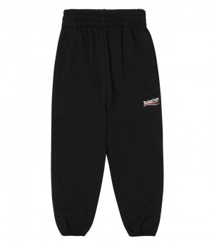 Спортивные брюки из хлопкового джерси с логотипом , черный Balenciaga Kids