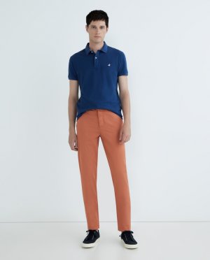 Мужские брюки чинос узкого кроя , оранжевый Brooksfield. Цвет: оранжевый