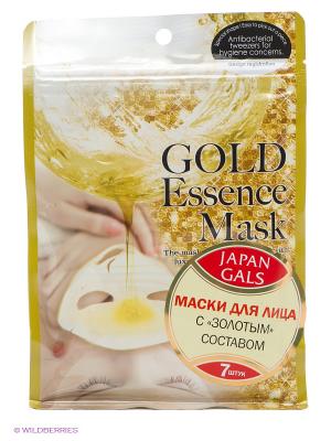 Маска с золотым составом Essence Mask, 7 шт Japan Gals. Цвет: горчичный, белый