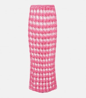 Хлопковая макси-юбка Rosette крючком ANNA KOSTUROVA, розовый Kosturova