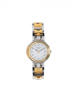 Наручные часы Clipper Date pre-owned 25 мм 1990-х годов Hermès. Цвет: серебристый