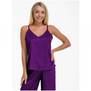 Комплект , брюки, блуза, без рукава, размер S(42-44), фиолетовый Фабрика счастья. Цвет: фиолетовый