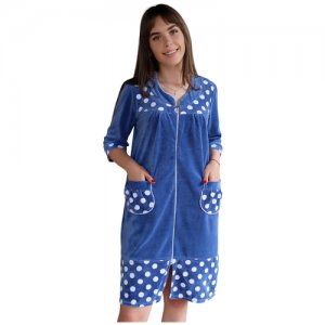 Халат , размер 52, голубой Lika Dress. Цвет: голубой