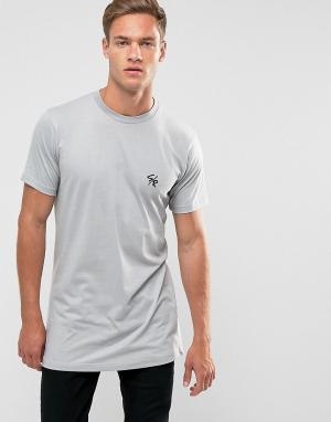 Серая длинная футболка Saints Row. Цвет: серый