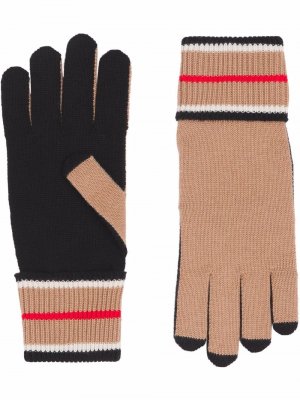 Перчатки с полосками Burberry. Цвет: черный