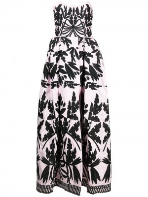 Длинное платье Olive с вышивкой Yuliya Magdych. Цвет: розовый