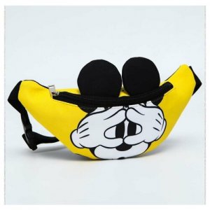 Сумка поясная текстильная Mickey Mouse Микки Маус Disney. Цвет: черный