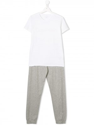 Пижамный комплект с логотипом Calvin Klein Kids. Цвет: серый
