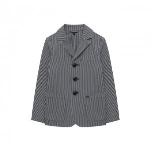 Хлопковый пиджак Emporio Armani. Цвет: синий