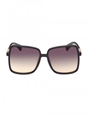 Квадратные солнцезащитные очки Emme 58 мм , черный Max Mara
