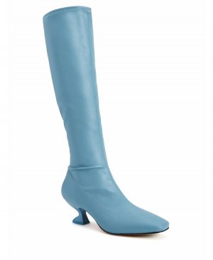 Женские сапоги до колена с квадратным носком Laterr , синий Katy Perry