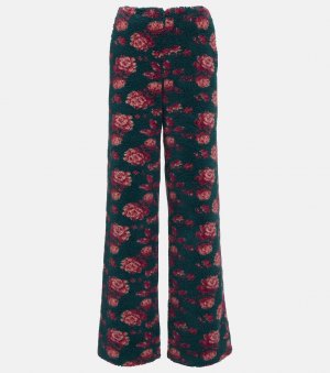 Прямые брюки тедди с высокой посадкой и цветочным принтом , мультиколор Magda Butrym