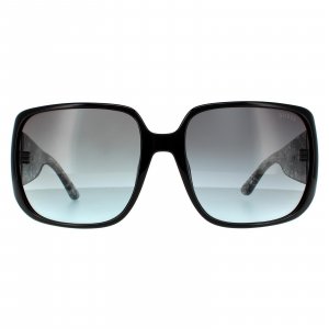 Модные блестящие черные дымчато-серые солнцезащитные очки с градиентом , черный Guess