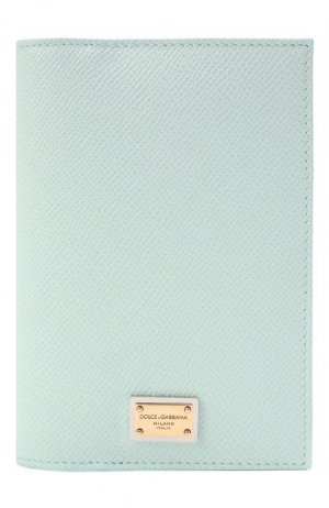 Кожаная обложка для паспорта Dolce & Gabbana. Цвет: голубой