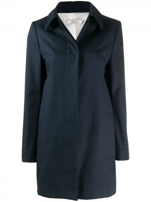 Однобортное пальто с заостренным воротником Nina Ricci. Цвет: синий