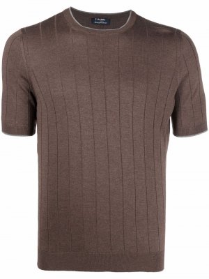 Ribbed-knit cotton T-Shirt Barba. Цвет: коричневый