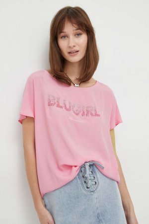 Блузка с оттенком шелка Blugirl Blumarine, розовый BLUMARINE