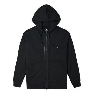 Куртка Solid Color Zipper Long Sleeves Hooded Jacket Couple Style Black, черный Converse