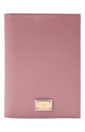 Кожаная обложка для паспорта Dolce & Gabbana. Цвет: розовый