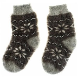 Шерстяные носки детские, вязаные, для девочки, из козьей шерсти, зимние, теплые, мальчика, размер 29-24 Снежно. Цвет: белый/серый
