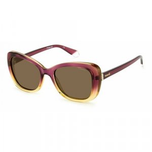 Солнцезащитные очки 205334S2N53SP, бежевый, фиолетовый Polaroid. Цвет: бежевый/фиолетовый