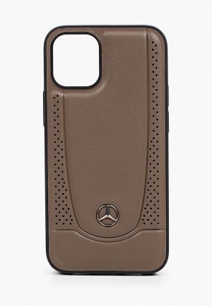 Чехол для iPhone Mercedes-Benz 12 mini (5.4), Genuine leather Urban Smooth/perforated Brown. Цвет: коричневый