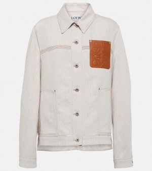 Куртка Anagram из хлопка и льна LOEWE, белый Loewe