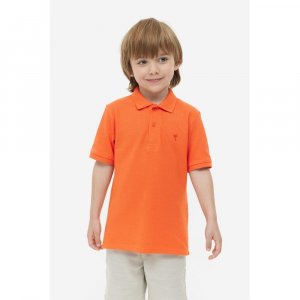 Рубашка поло из хлопкового пике HM Оранжевая H&M