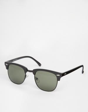 Солнцезащитные очки в стиле ретро Selected Homme. Цвет: черный