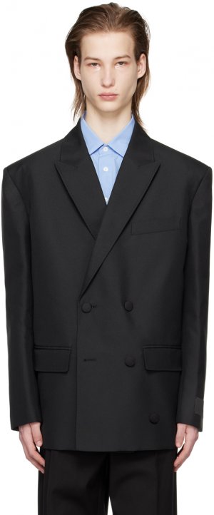 Черный двубортный пиджак Valentino