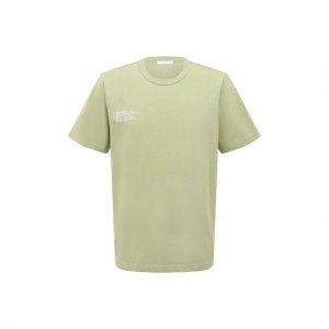Хлопковая футболка Helmut Lang. Цвет: зелёный
