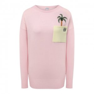 Шерстяной пуловер Loewe. Цвет: розовый