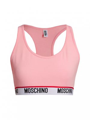 Спортивный бюстгальтер Core с логотипом на подоле , розовый Moschino