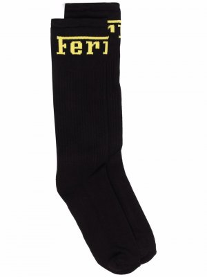 Logo-knit socks Ferrari. Цвет: черный