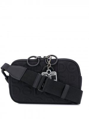 Сумка через плечо с логотипом Dolce & Gabbana. Цвет: черный