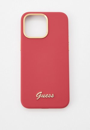 Чехол для iPhone Guess 15 Pro Max, с покрытием Soft-touch. Цвет: бордовый