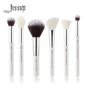 Набор профессиональных кистей для макияжа, 6 шт (Pearl White / Rose) Jessup