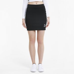 Юбка Classics Ribbed Skirt PUMA. Цвет: черный