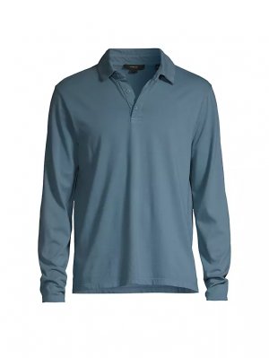 Рубашка-поло с длинными рукавами, окрашенная в готовом виде , цвет washed high sea Vince